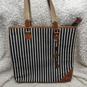 Vaan & Co Royce Rocco Upcycled Canvas and Leather Tote‎